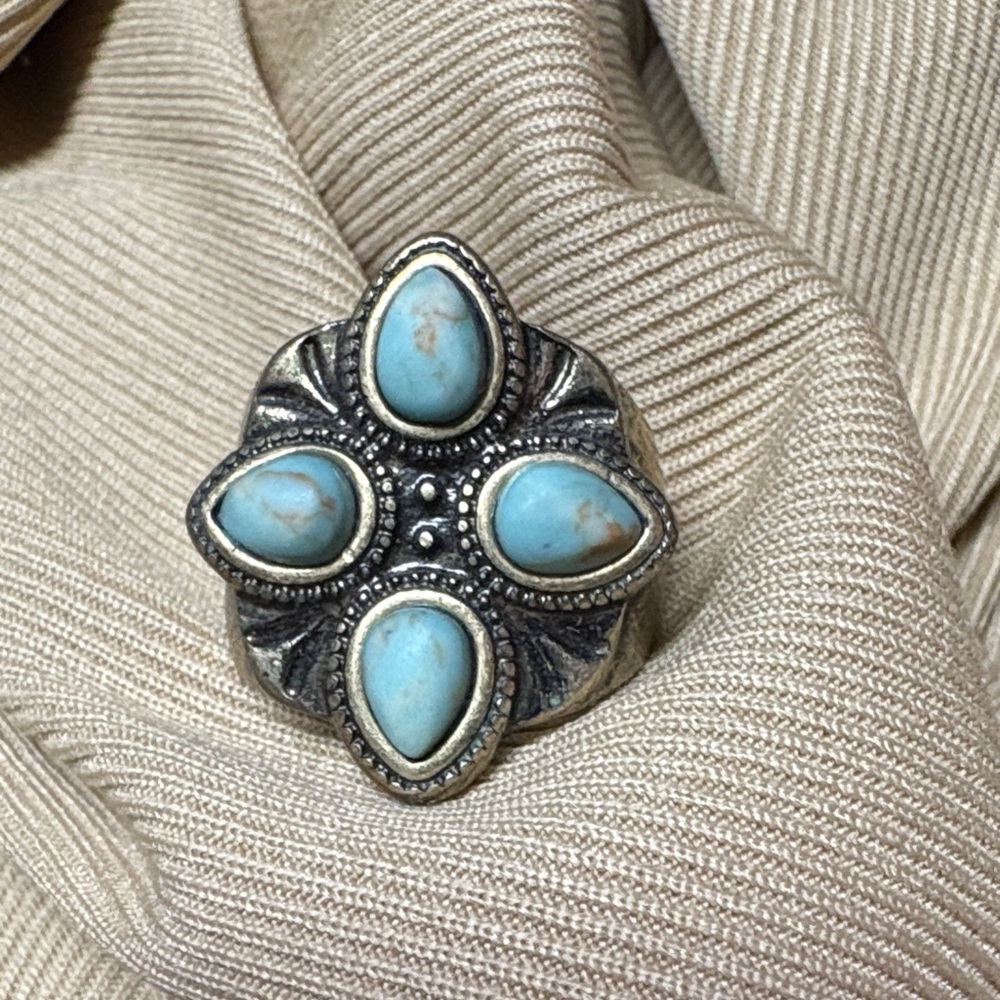 Silver and Turquoise Statement Ring